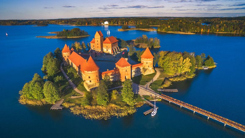 Staden Trakai var huvudstad i Litauen under 1300-talet. 